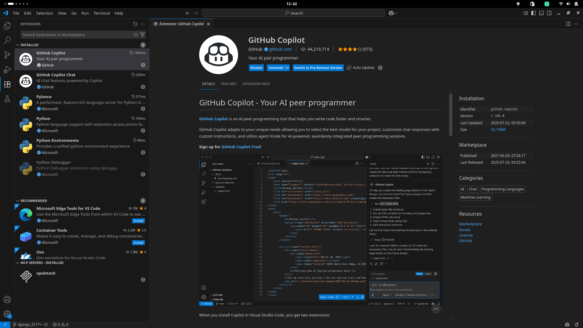 install GitHub copilot from the vscode extensions store to prepare to vibe deploy